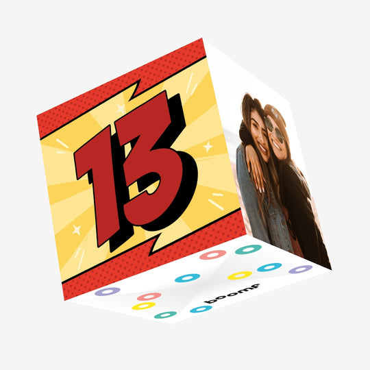 Age 13 Comic Book Number Birthday Confetti-exploding Greetings Card