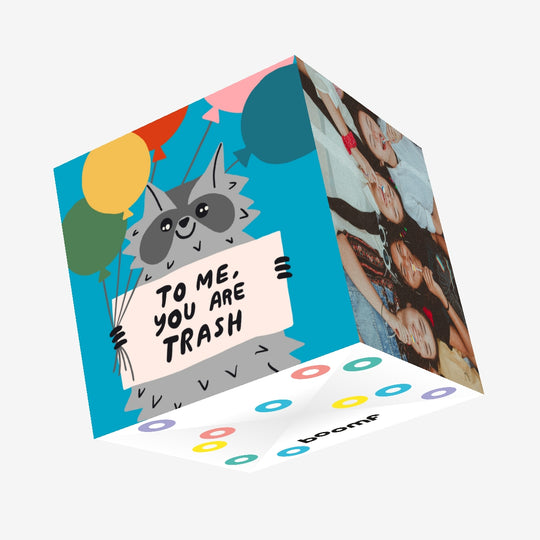 You Are Trash Racoon Birthday Confetti-exploding Greetings Card