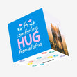 A Comforting Hug From All Of Us Blue Confetti-exploding Greetings Card