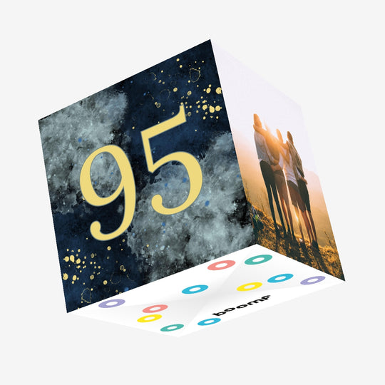 95th Birthday Abstract Design Confetti-exploding Greetings Card