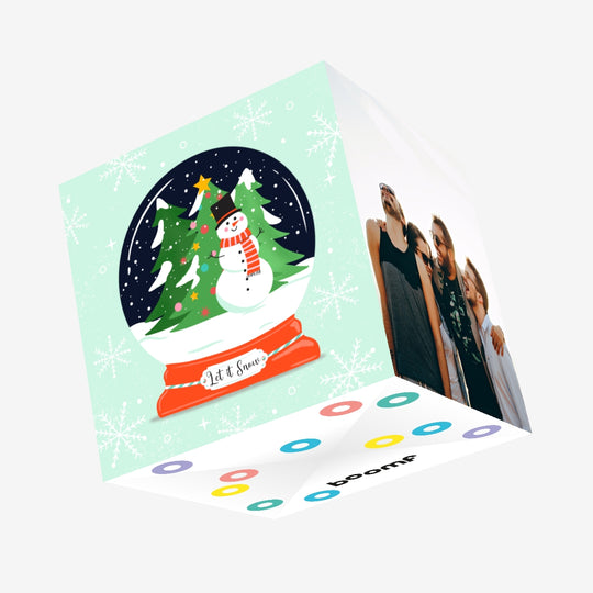 Snowman Snow Globe Christmas Confetti-exploding Greetings Card