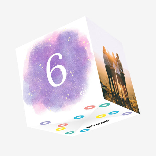 6th Birthday Purple Sky Confetti-exploding Greetings Card