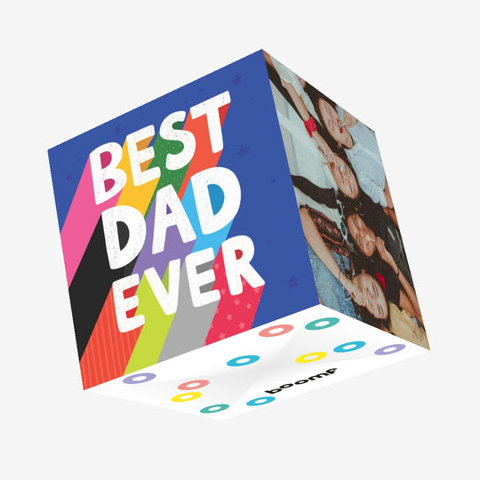 Best Dad Ever Bright Colourful Confetti-exploding Greetings Card