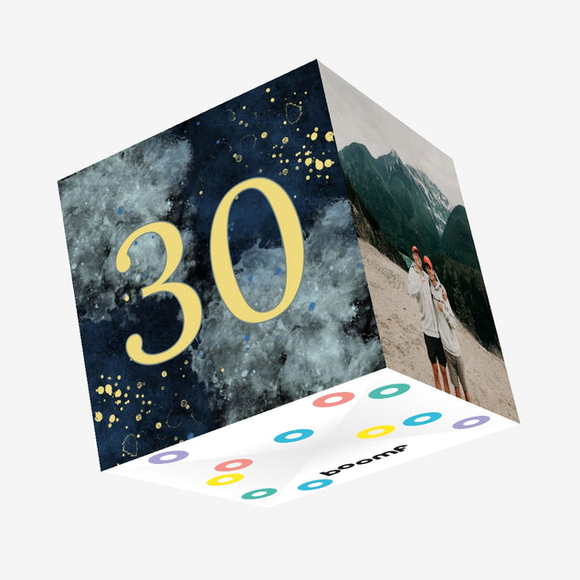 30th Birthday Abstract Design Confetti-exploding Greetings Card