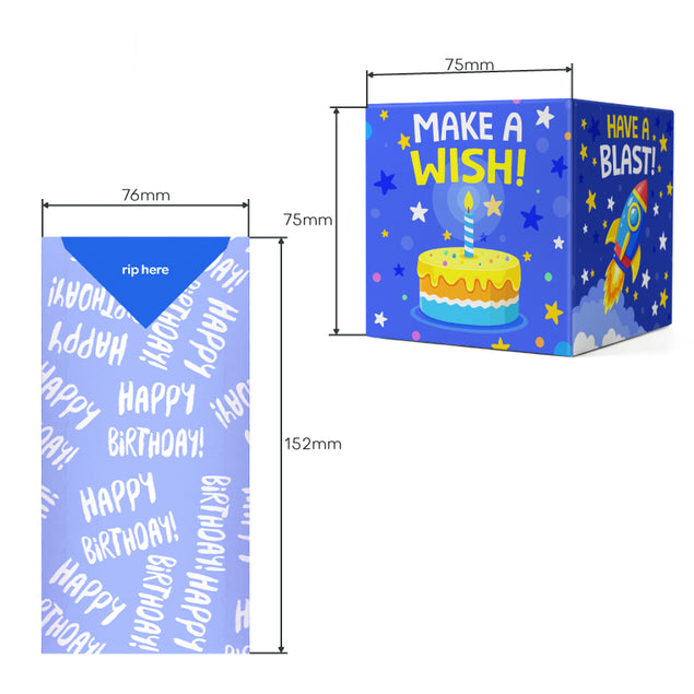 Space Birthday Non-Personalised 5-Sided Confetti-exploding Greetings Card