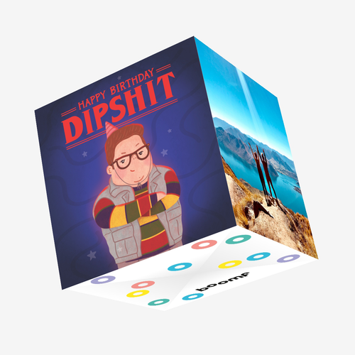 Happy Birthday Dipshit Stranger Things Confetti-exploding Greeting Card