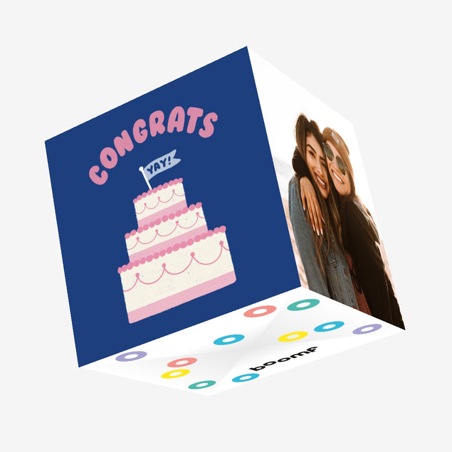Congrats Wedding Cake Confetti-exploding Greetings Card