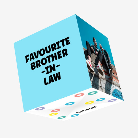 Favourite Brother-in-Law Blue Birthday Confetti-exploding Greetings Card