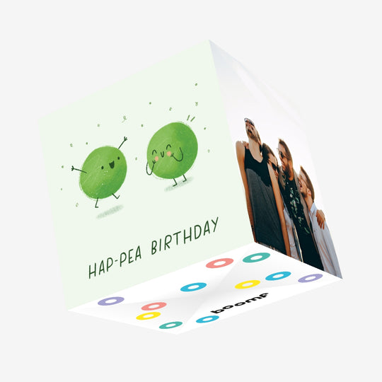 Hap-pea Birthday - Cute Peas Confetti-exploding Greetings Card