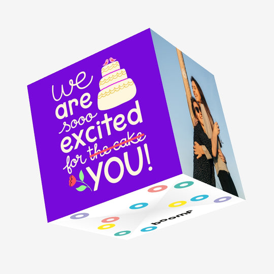 Excited For Cake Purple Wedding Confetti-exploding Greetings Card