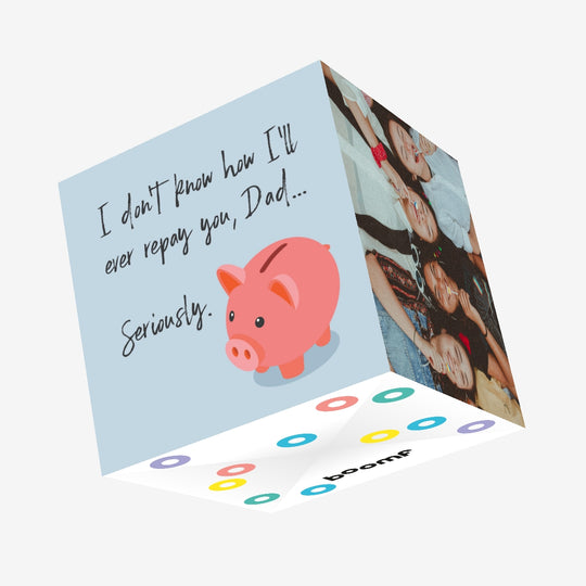 Piggy Bank For Dad Confetti-exploding Greetings Card