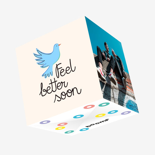 Feel Better Soon Bird White Confetti-exploding Greetings Card