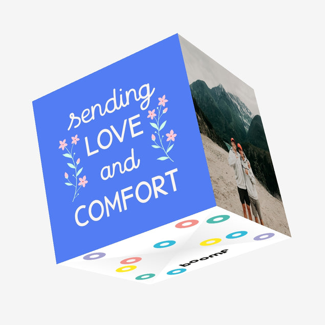 Sending Love And Comfort Blue Confetti-exploding Greetings Card