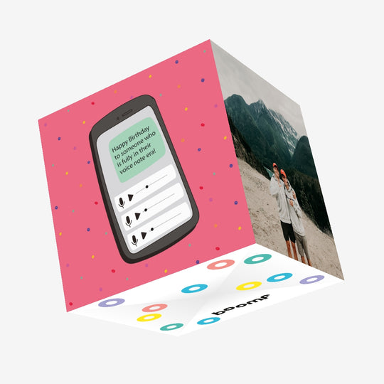 Happy Birthday Voice Note Era Joke Confetti-exploding Greetings Card