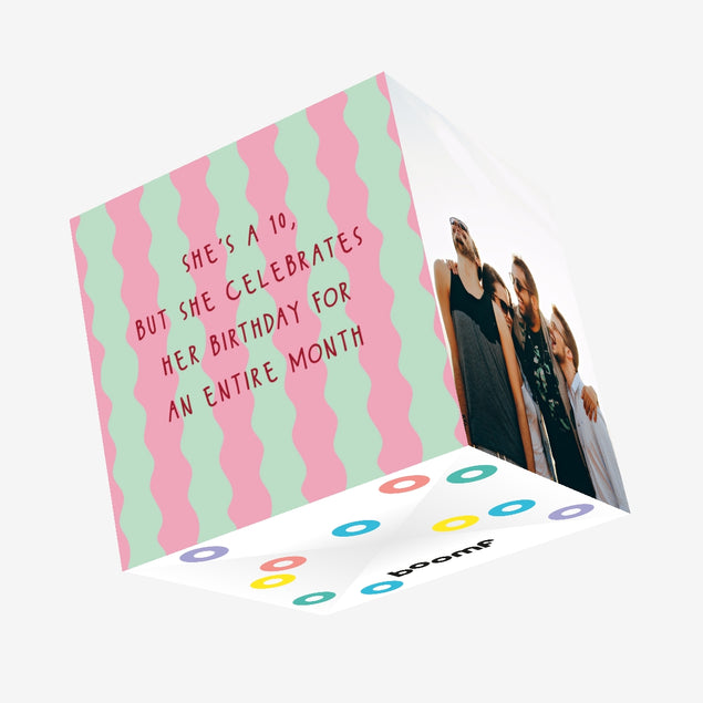 She's a 10 - Funny Birthday Confetti-exploding Greetings Card