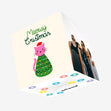 Pink Cat Meowy Christmas Confetti-exploding Greetings Card
