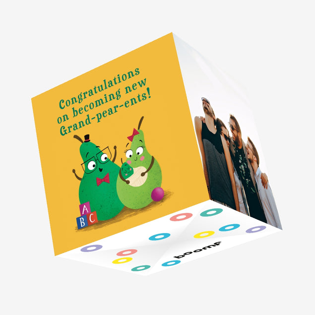 New Grand-Pear-Ents Funny Pears Congratulations Confetti-exploding Greetings Card
