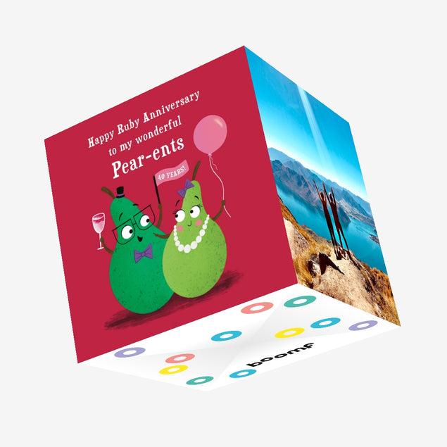 Pear-ents Funny Pears Ruby Anniversary Confetti-exploding Greetings Card