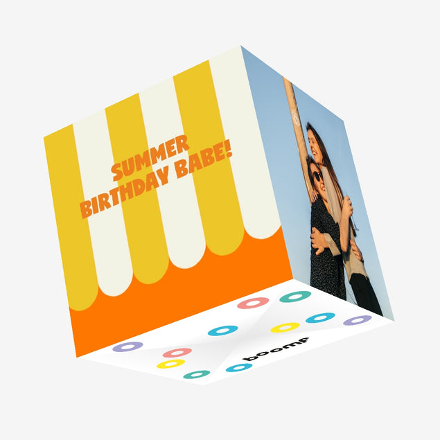 Summer Birthday Babe! Confetti-exploding Greetings Card