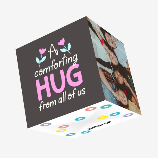 A Comforting Hug From All Of Us Black Confetti-exploding Greetings Card