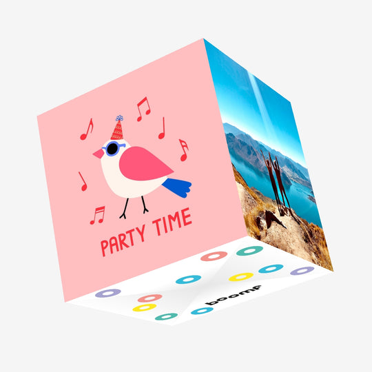 Party Time - Cool Bird Birthday Confetti-exploding Greetings Card