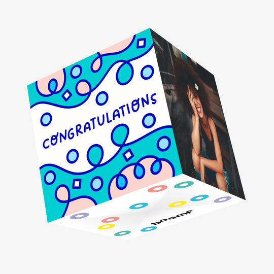 Illustrated Congratulations Confetti-exploding Greetings Card