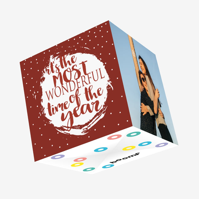 Most Wonderful Time Of The Year Christmas Confetti-exploding Greetings Card
