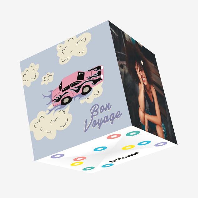 Bon Voyage Race Car Confetti-exploding Greetings Card