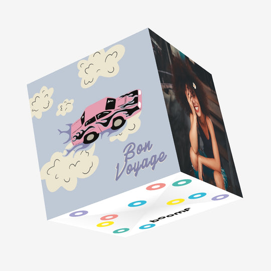 Bon Voyage Race Car Confetti-exploding Greetings Card