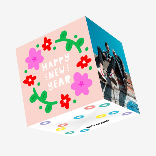 Happy New Year Confetti-exploding Greetings Card