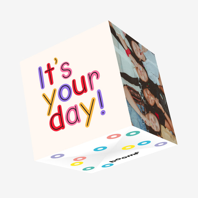 It's Your Day Celebration White Confetti-exploding Greetings Card