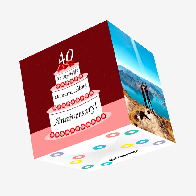 Ruby Cake Wedding Anniversary Confetti-exploding Greetings Card