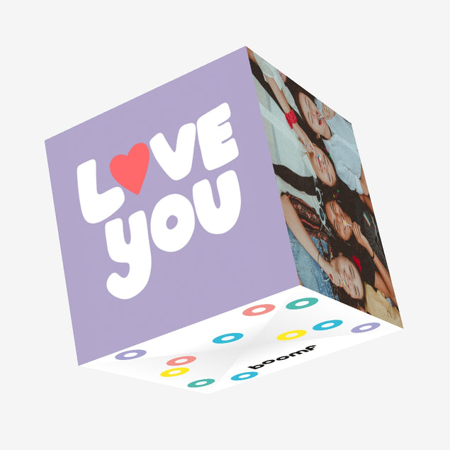 Love You Purple Confetti-exploding Greetings Card