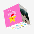 Be Merry Cute Christmas Star Pink Confetti-exploding Greetings Card