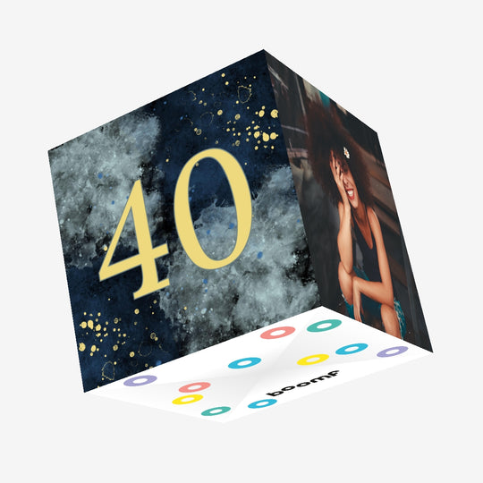 40th Birthday Abstract Design Confetti-exploding Greetings Card