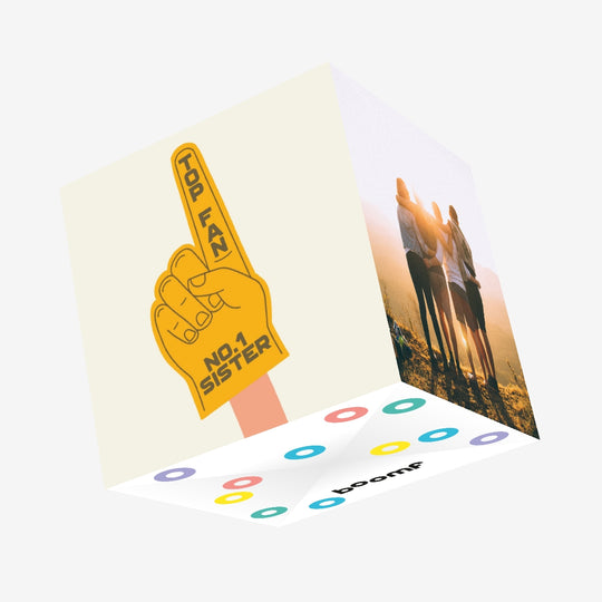 Top Fan No. 1 Sister Confetti-exploding Greetings Card