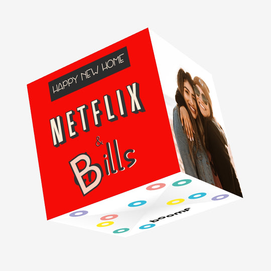 New Home Netflix & Bills Confetti-exploding Greetings Card