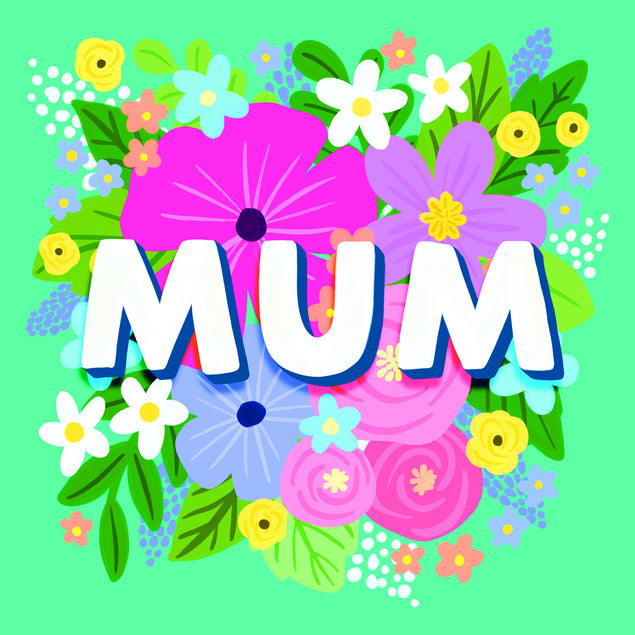 Mum Floral Design Confetti-exploding Greetings Card