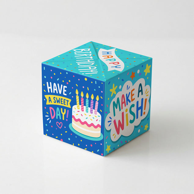 Birthday Cake Non-Personalised 5-Sided Confetti-exploding Greetings Card