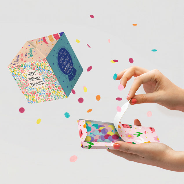 Happy Birthday Beautiful Non-Personalised 5-Sided Confetti-exploding Greetings Card