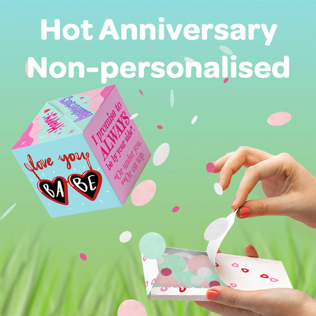 Hot Anniversary Non-Personalised 5-Sided Confetti-exploding Greetings Card