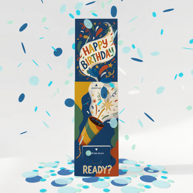 Ready To Celebrate Non-personalised Birthday Cannon Confetti Shooter Card