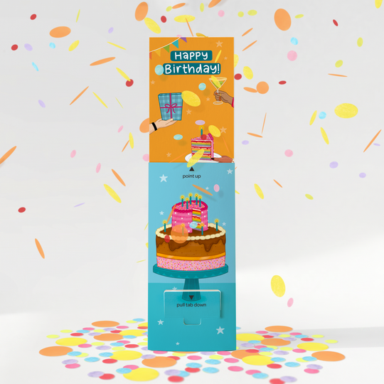 Birthday Cake Non-personalised Cannon Confetti Shooter Card