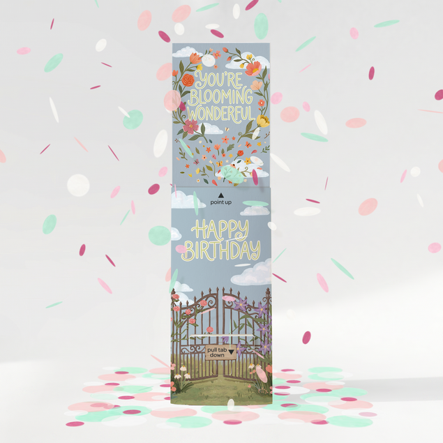 Blooming Wonderful Non-personalised Birthday Cannon Confetti Shooter Card