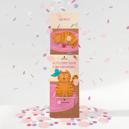 A Little Birdie Non-personalised Birthday Cannon Confetti Shooter Card
