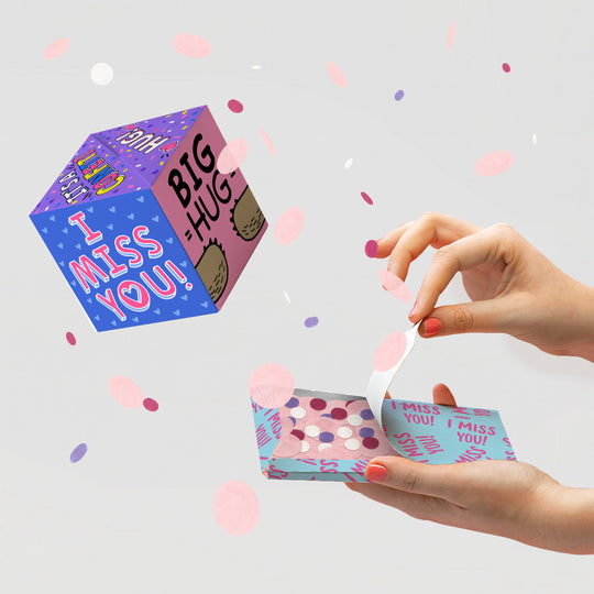 Miss You Non-Personalised 5-Sided Confetti-exploding Greetings Card