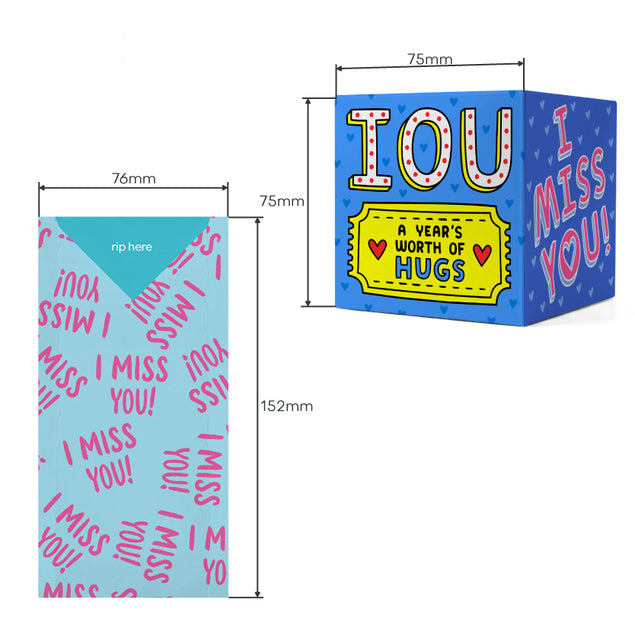 Miss You Non-Personalised 5-Sided Confetti-exploding Greetings Card