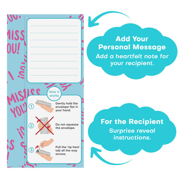 Miss You Non-Personalised 5-Sided Confetti-exploding Greetings Card
