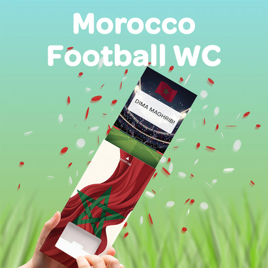 Morocco Football World Cup Cannon Confetti Shooter Card