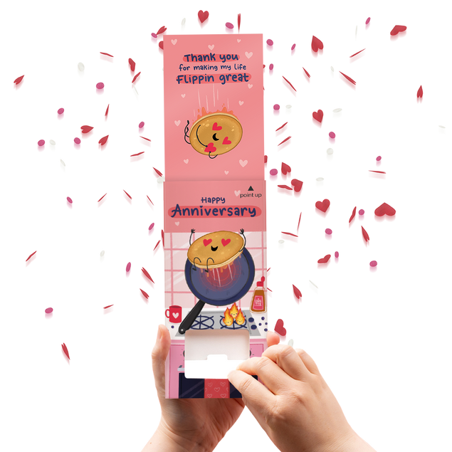 Cute Pancake Non-personalised Anniversary Cannon Confetti Shooter Card